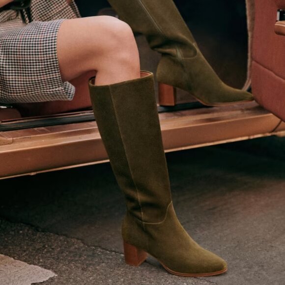 Sézane Adèle boots in Khaki (dark olive), size 39 ~ pre-owned EUC! - Picture 2 of 9